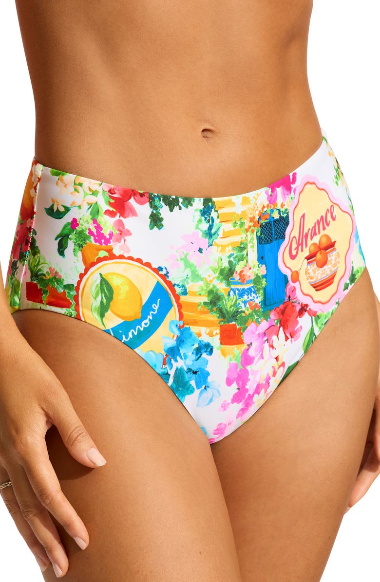 Seafolly High Waist Bikini Bottoms, Alternate, color, 