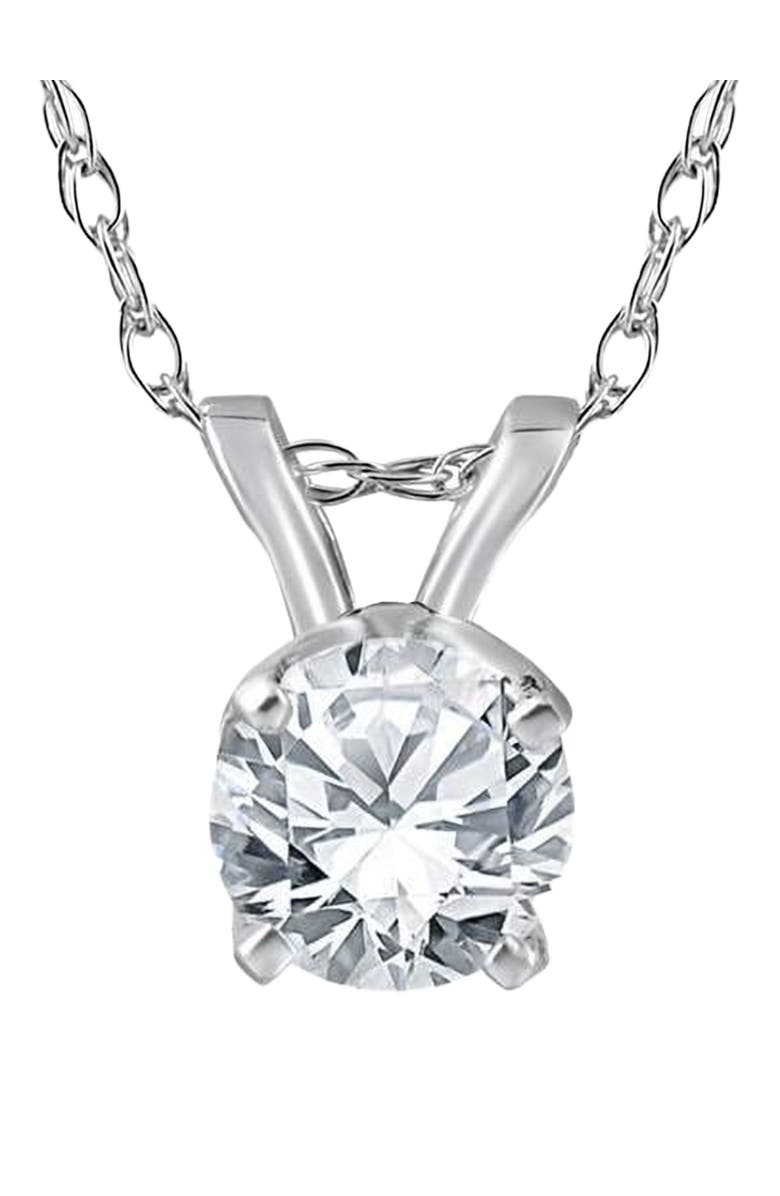Bliss Diamond 1/3Ct Solitaire Diamond Pendant 14k Gold Necklace Lab Grown, Main, color, 