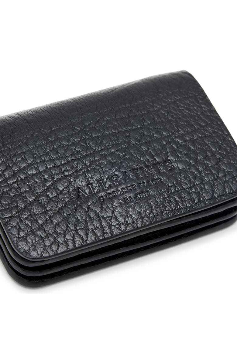 AllSaints The Honore Leather Cardholder, Alternate, color, Black