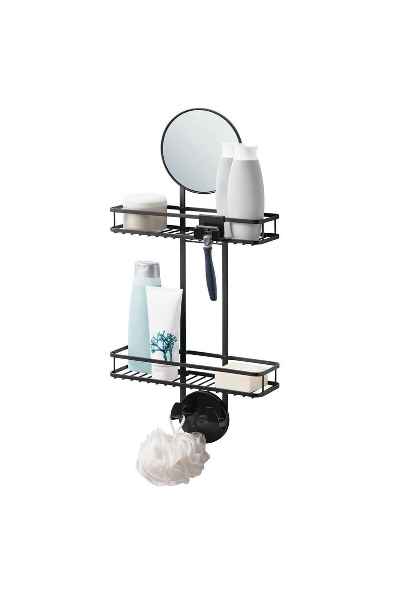 Self-Adhesive Shower Caddy, Alternate, color, Matte Black