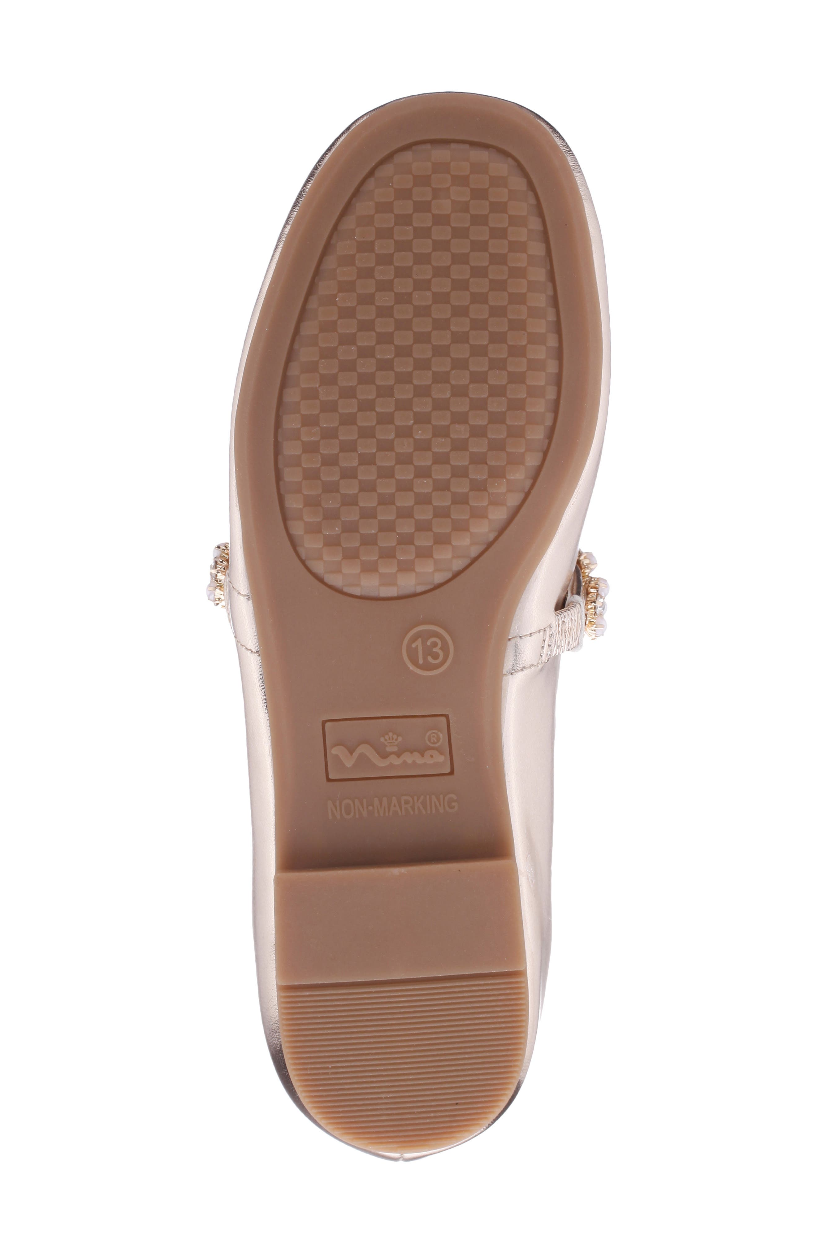 Nina Kids' Joansie Flat, Alternate, color, Light Gold Metallic