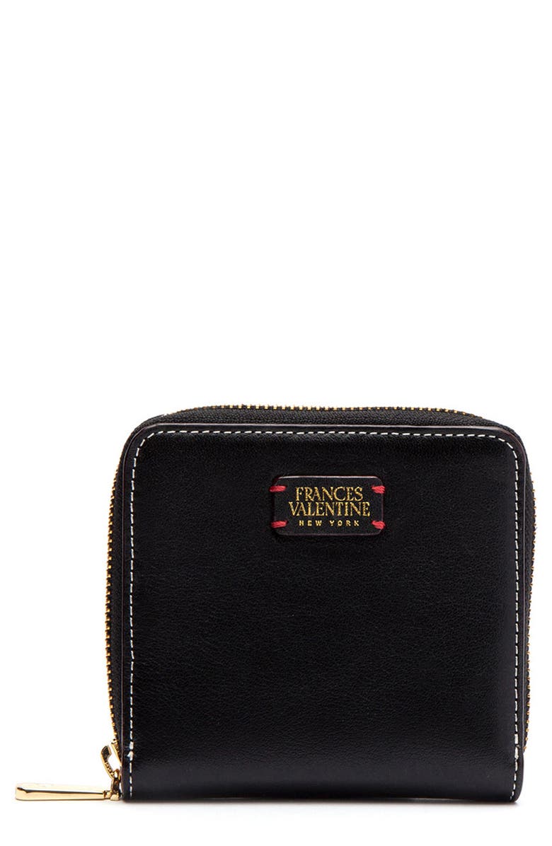 Frances Valentine Roosevelt Small Calfskin Leather Wallet, Main, color, 
