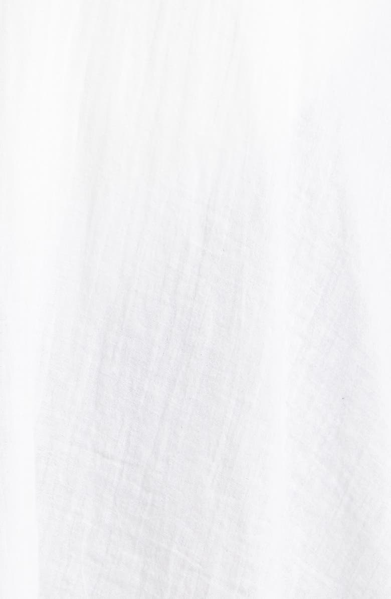 Elan Button Front Cotton Cover-Up Minidress, Alternate, color, White