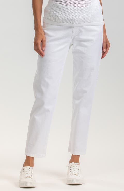 Ankle Straight Leg Maternity Mom Jeans