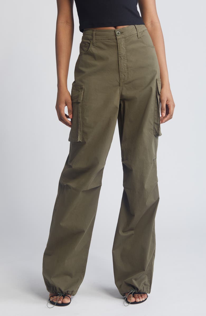 Good American Cotton Cargo Pants, Main, color, Fatigue001