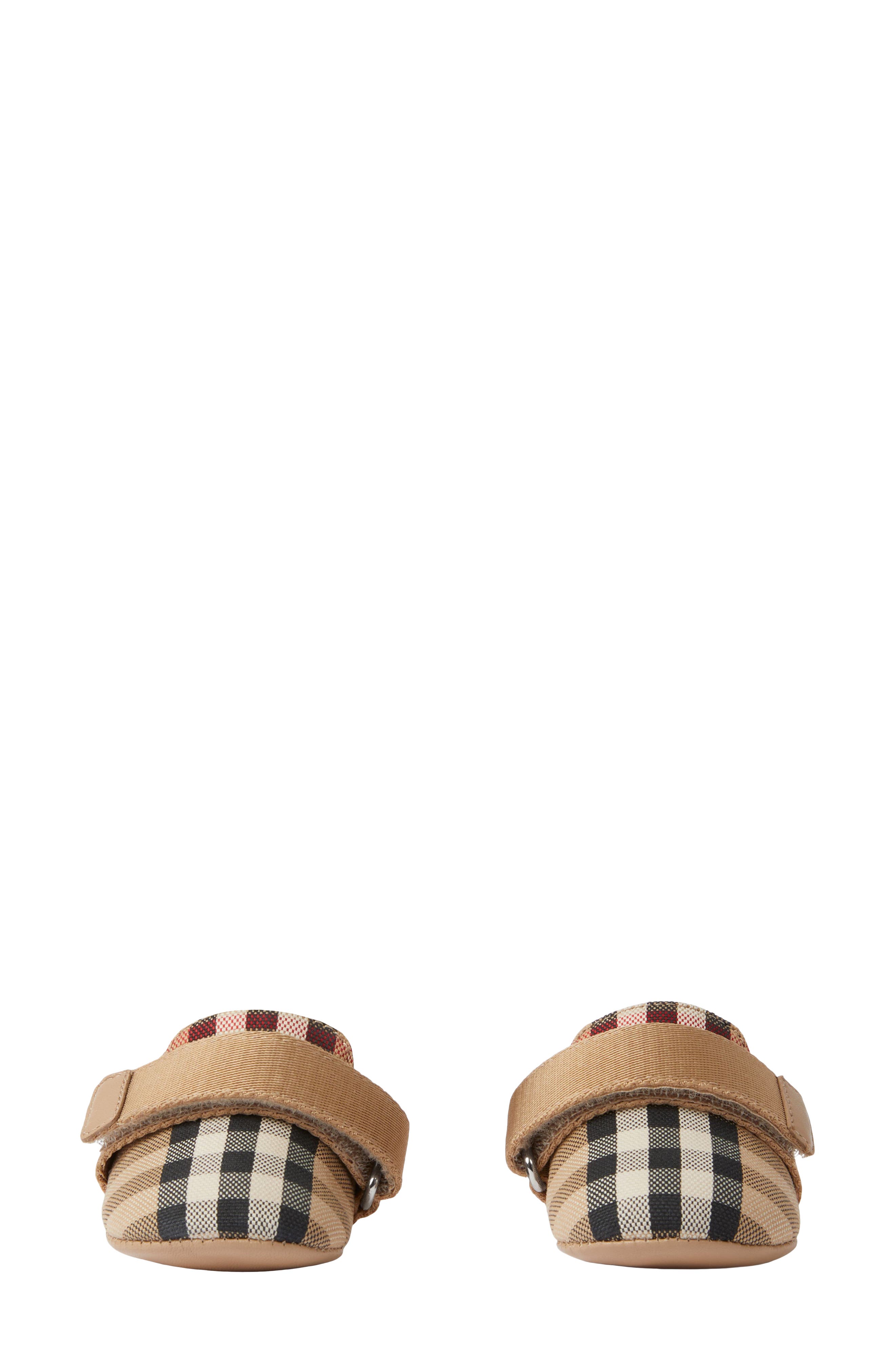 Burberry Josie Check Crib Shoe, Alternate, color, 
