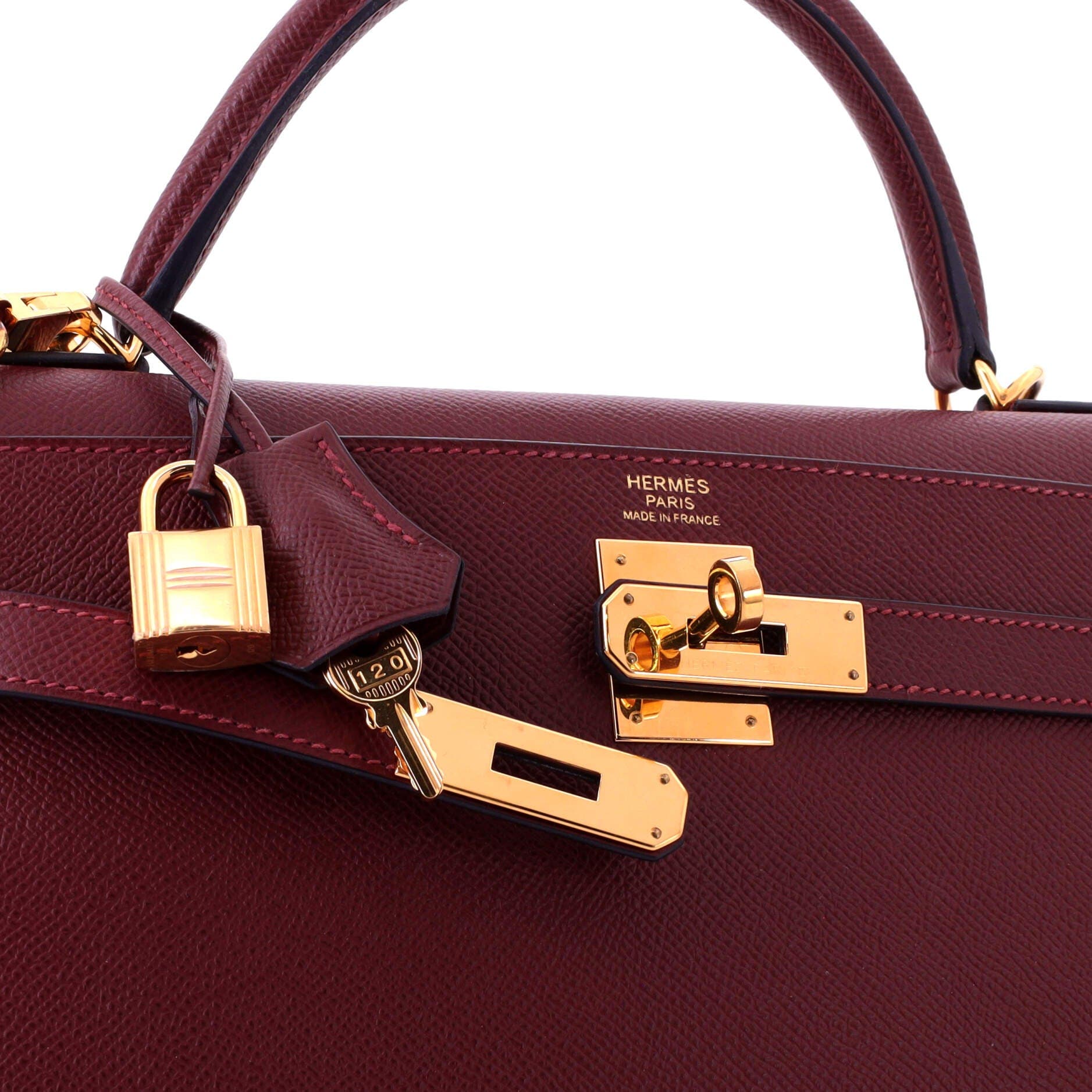 Pre-Owned Hermes Kelly Handbag Red Epsom with Gold Hardware 32, Alternate, color, Rouge H