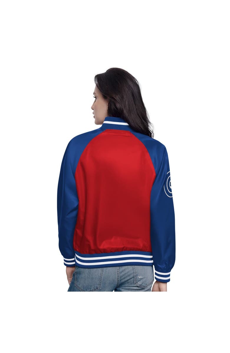 STARTER Women's Starter Red/Royal Chicago Cubs Home Run Full-Snap Varsity Jacket, Alternate, color, Red