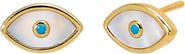 BY ADINA EDEN Turquoise MOP Evil Eye Stud Earring