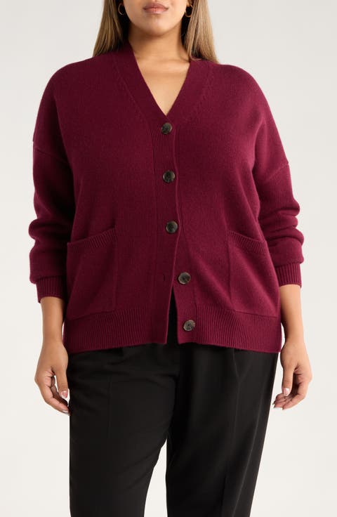 Wool & Cashmere Boyfriend Cardigan (Plus)