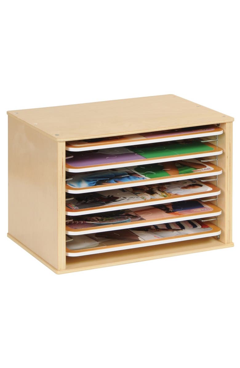 Kaplan Early Learning Company Kaplan Wooden Puzzle Rack, Alternate, color, Beige