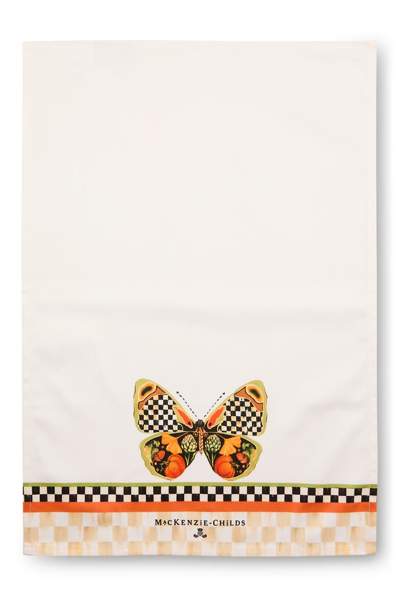 Harvest Moth Cotton Dish Towel, Alternate, color, ORANGE