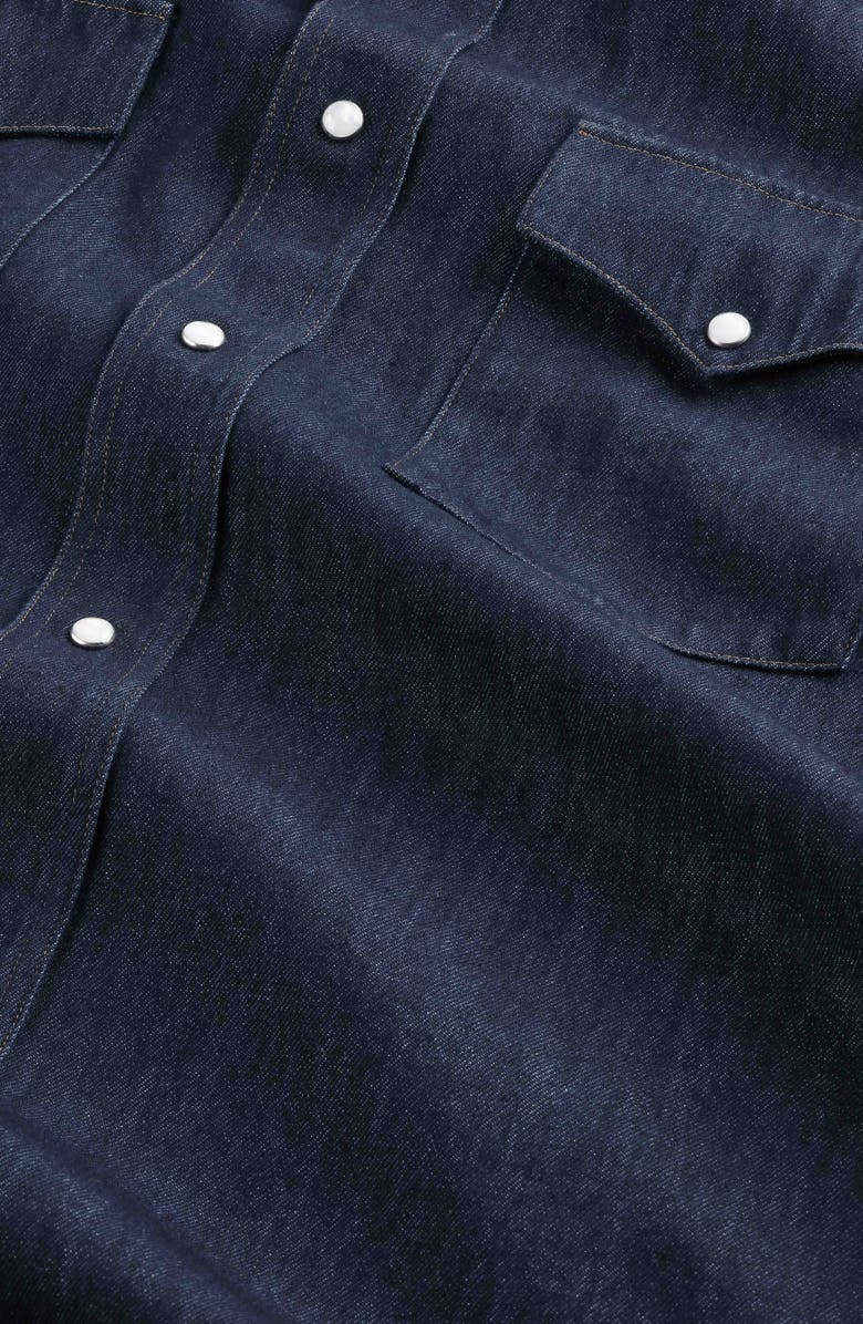 NN07 Ricky Denim Snap-Up Western Shirt, Alternate, color, Dark Denim