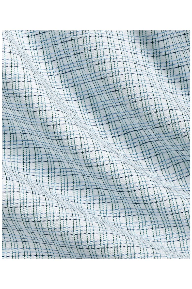 Trim Fit Shadow Check Cotton Dress Shirt, Alternate, color, WHITE/ HUNTER