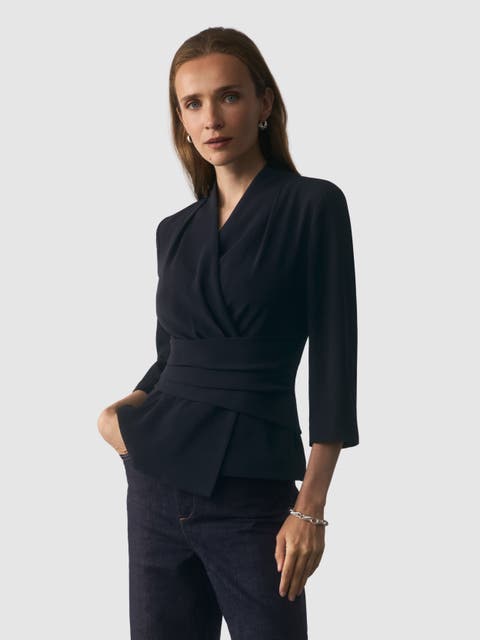 Belleville Draped Wrap Blouse