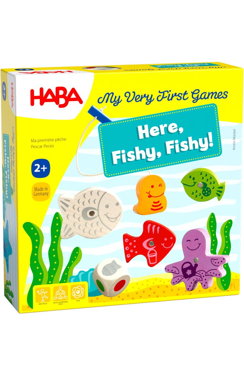 HABA My Very First Games - Here Fishy Fishy! Magnetic Fishing Game Ages 2+ Made in Germany Toddler Games, Learning Toys, Preschool Toys, Main, color, Multi