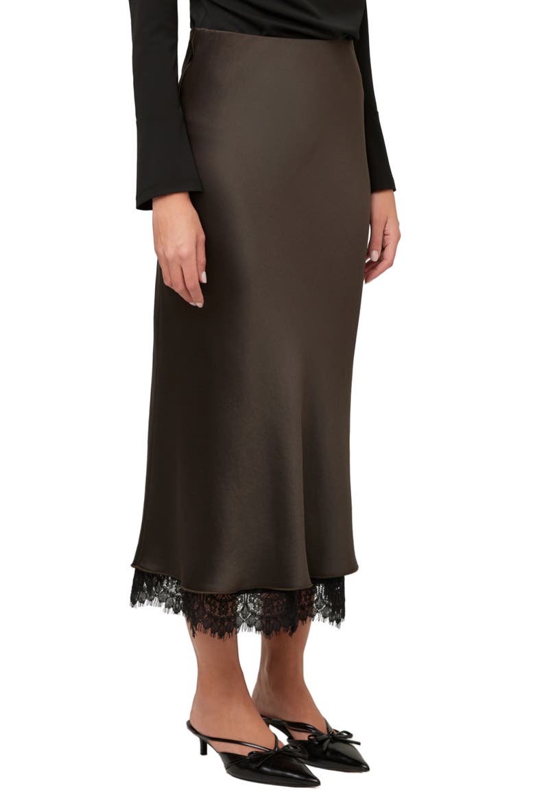 Mia Lace Trimmed Bias Midi Skirt, Alternate, color, ESPRESSO