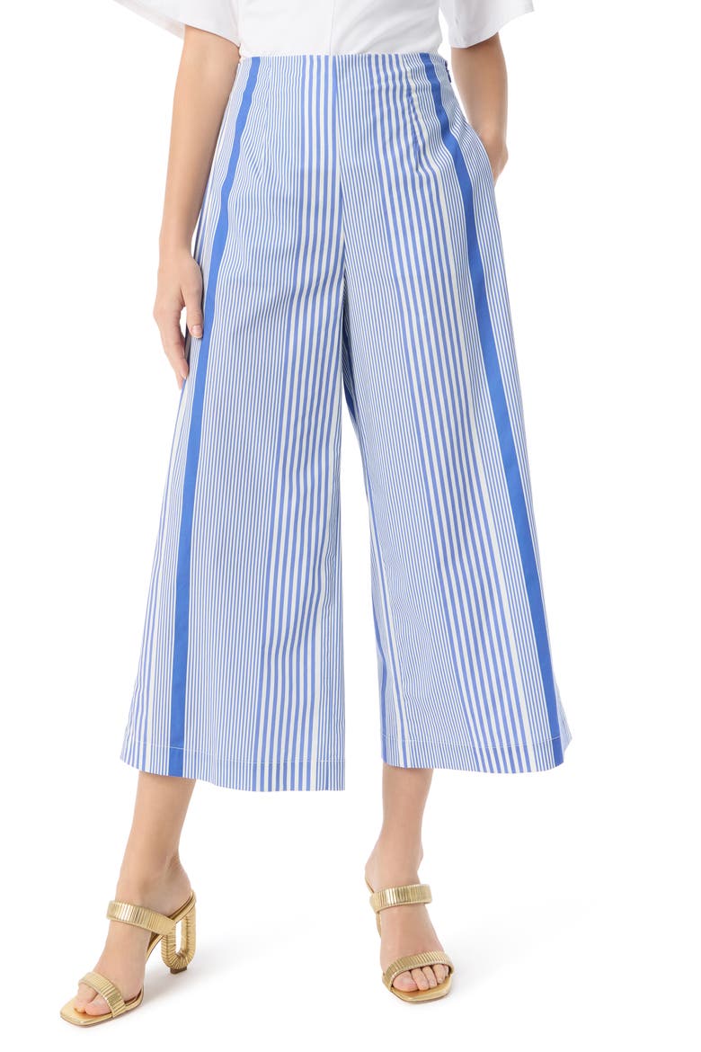 Sarah Stripe Crop Wide Leg Pants, Main, color, BAJA BLUE- SHIRTING STRIPE