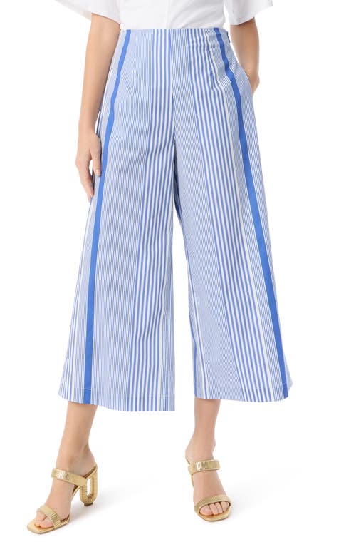 Do By Dee Ocleppo Sarah Stripe Crop Wide Leg Pants In Baja Blue- Shirting Stripe