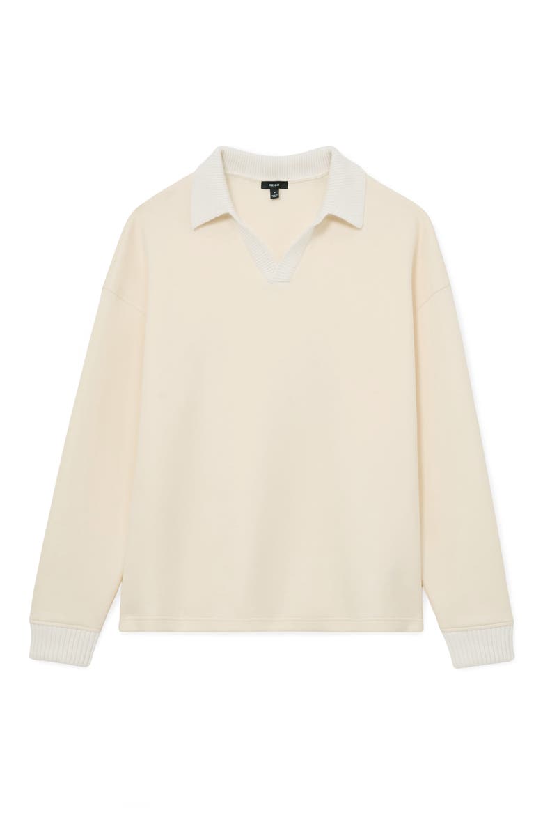 Beaton Open Collar Sweatshirt, Alternate, color, OFF WHITE