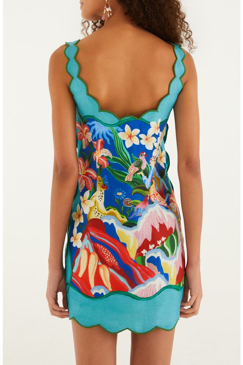 Garden of Life Linen Minidress, Alternate, color, BLUE