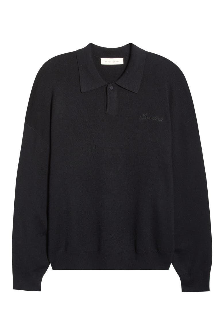 Signature '90s Merino Wool Polo Sweater, Alternate, color, VINTAGE BLACK