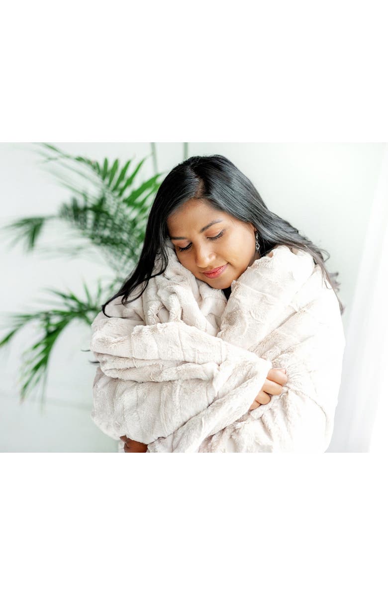 Minky Couture Sorbet Almond Croissant Blanket, Alternate, color, Beige