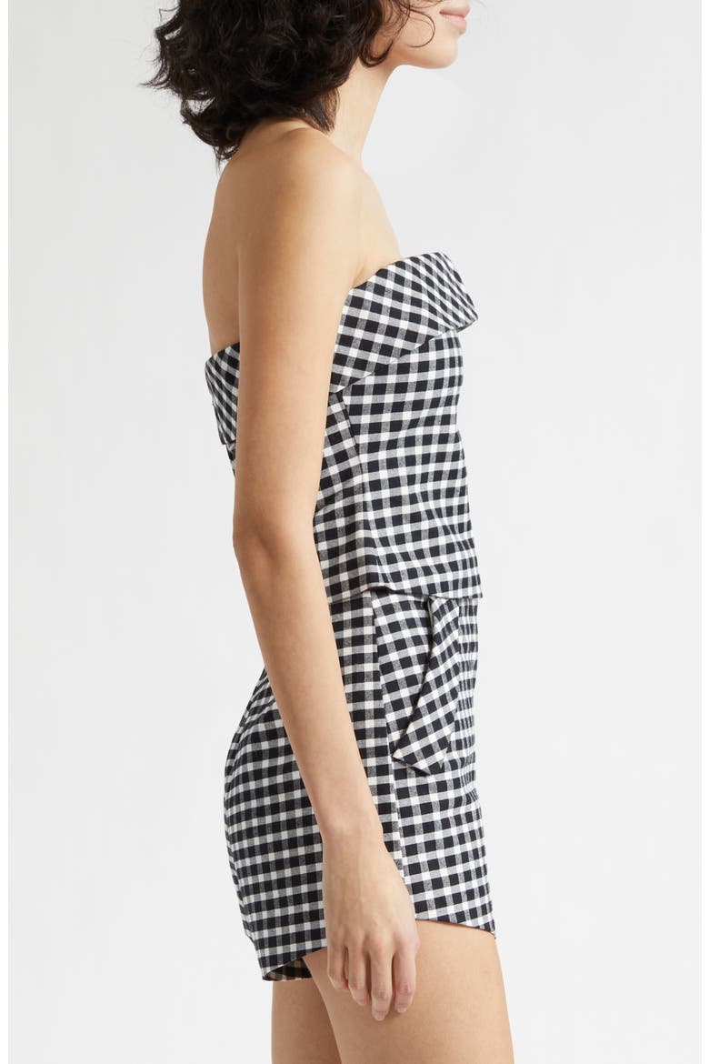 Chiara Strapless Stretch Cotton Top, Alternate, color, BLACK/ WHITE