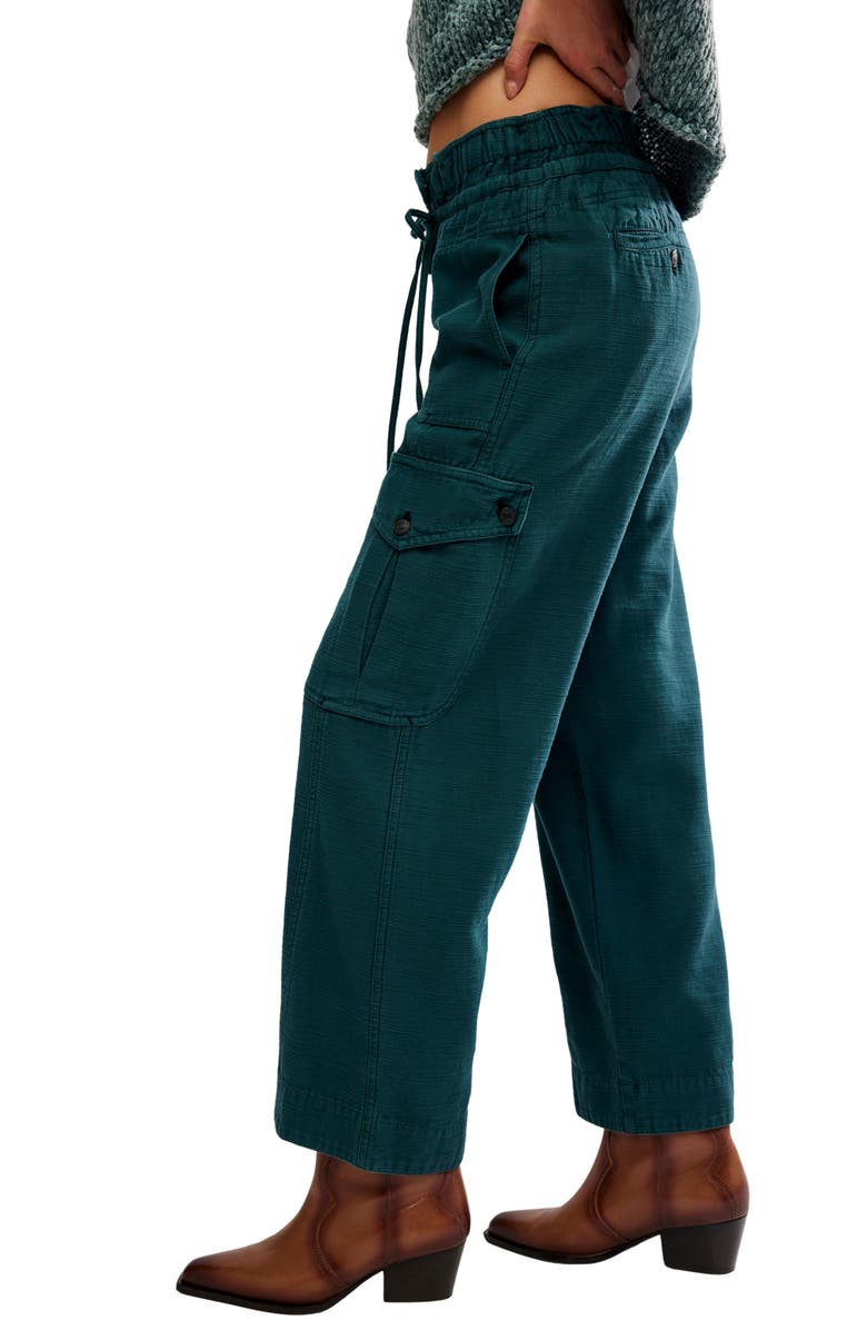 Free People Park Ave Cotton Cargo Pants, Alternate, color, Sea Moss