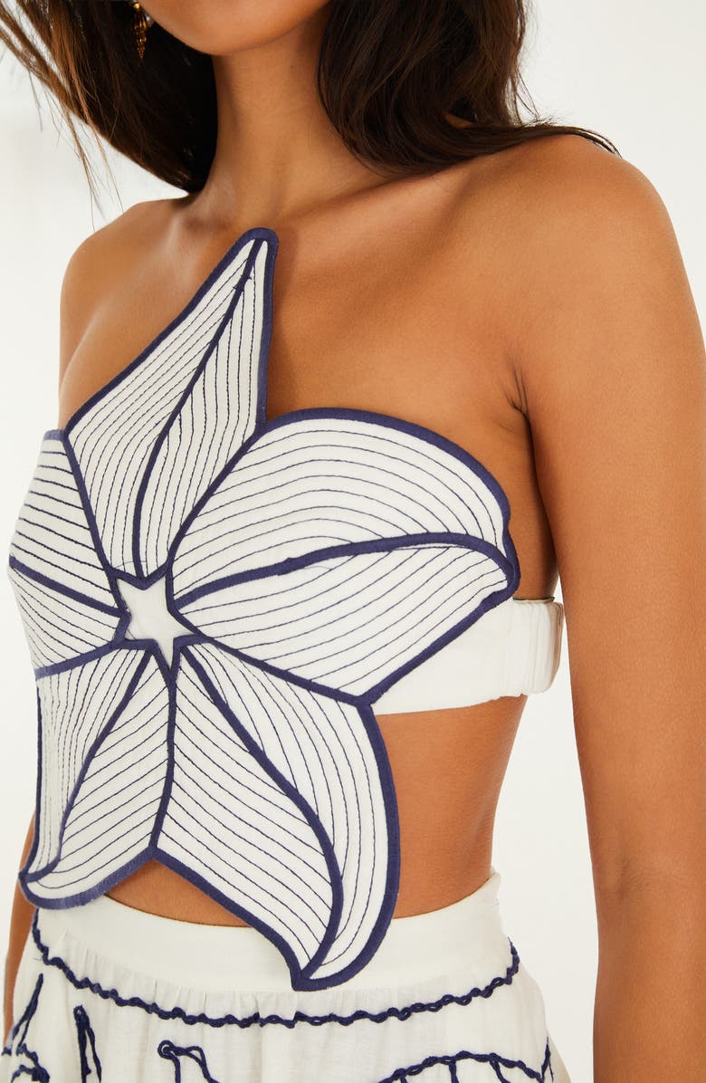 FARM Rio Coast Stars Strapless Top, Alternate, color, Off-White