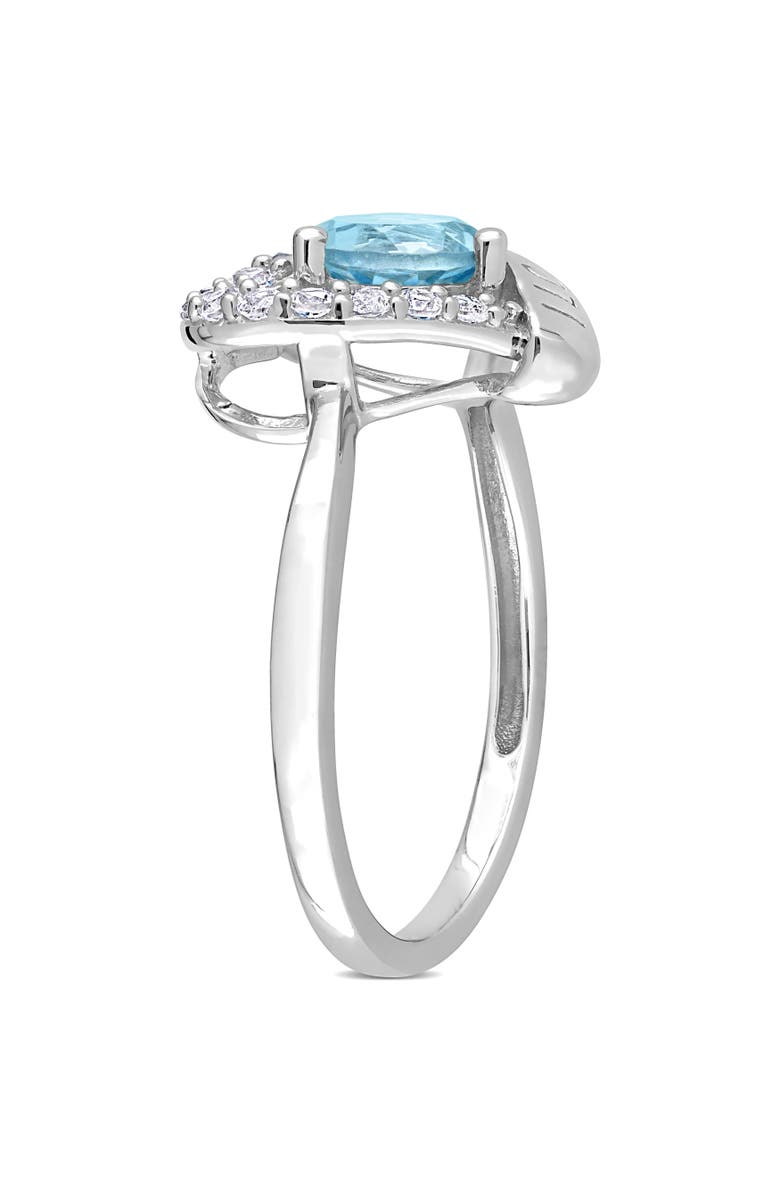 Julianna B. Blue & White Topaz I LOVE YOU Heart Ring, Alternate, color, Blue Topaz