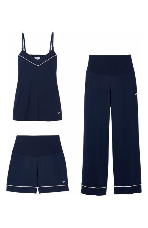 Petite Plume 3-Piece Cotton Maternity Set in Navy  product