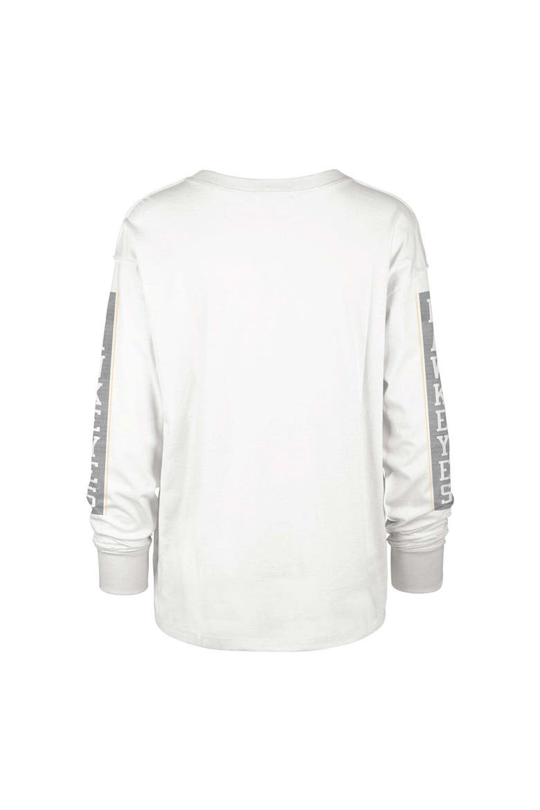 Women's '47 Cream Iowa Hawkeyes Statement SOA 3-Hit Long Sleeve T-Shirt, Alternate, color, White