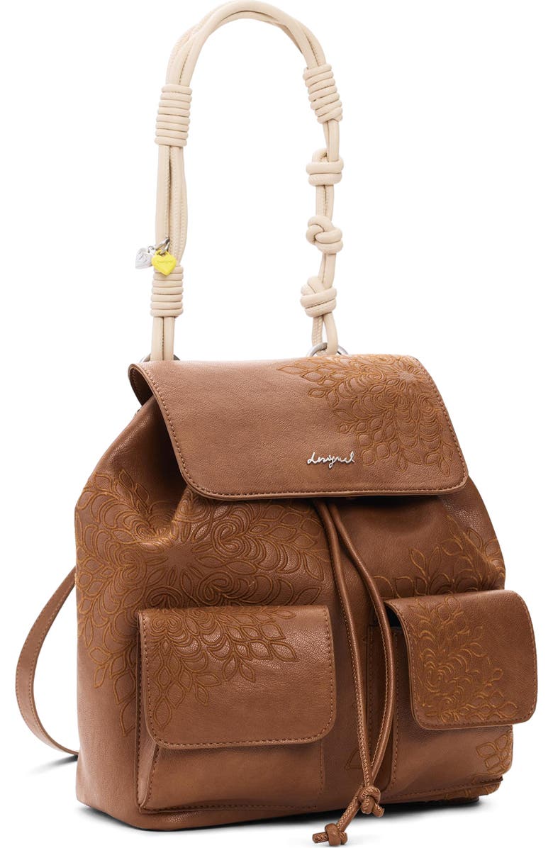 Desigual Mini Floral Embroidered Convertible Backpack, Alternate, color,