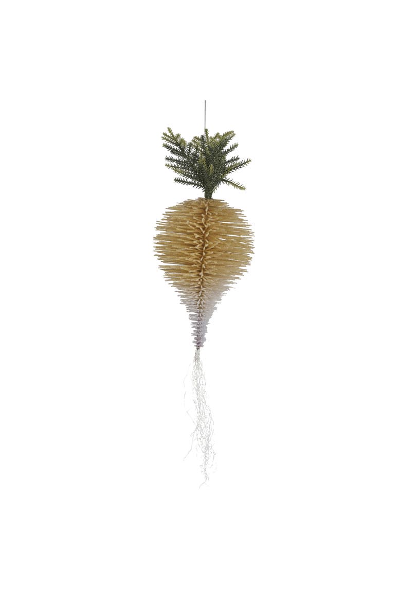 Flocked Bottle Brush Turnip Ornament, Cream, Main, color, Cream