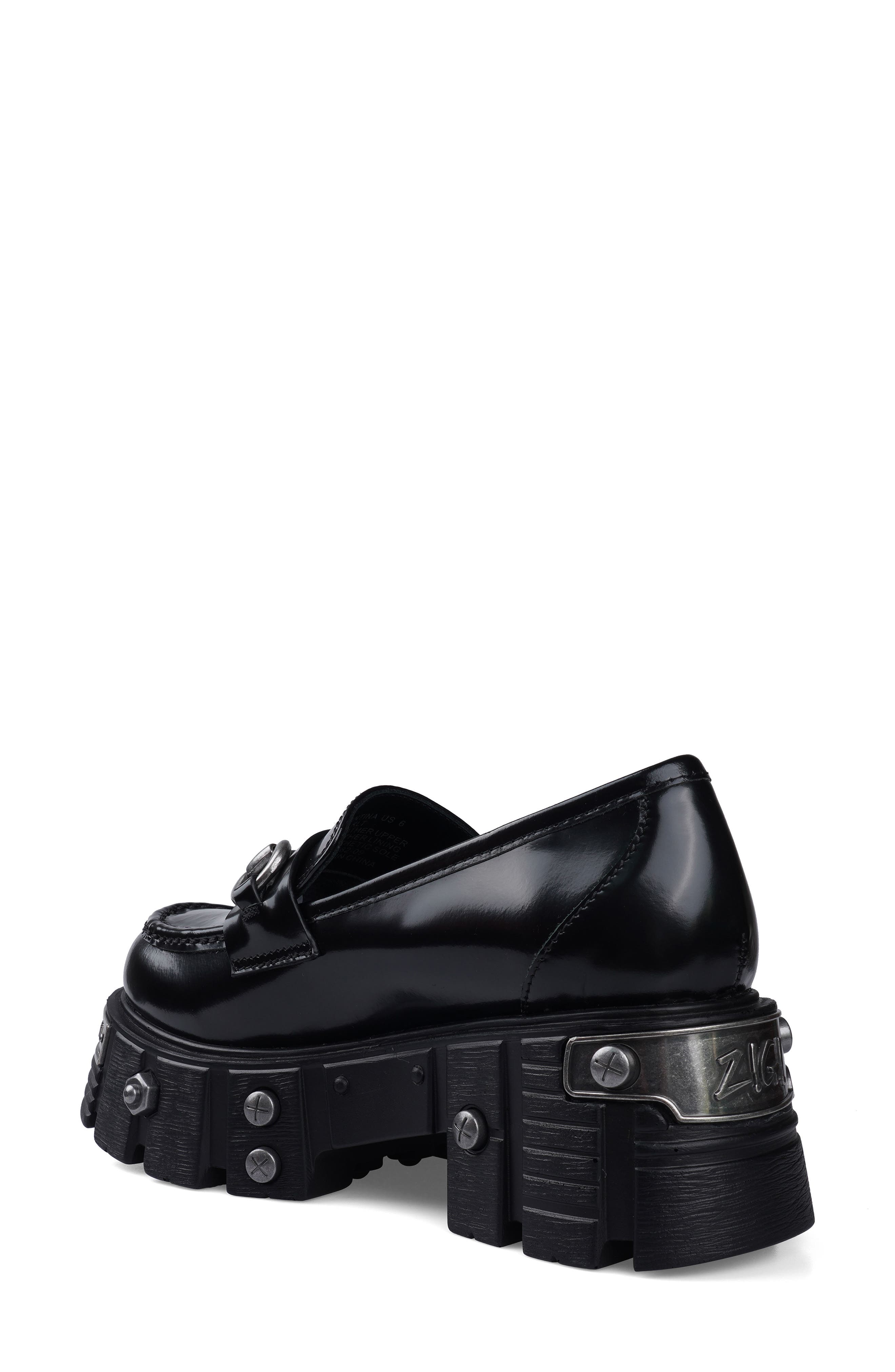 ZIGI Antina Lug Sole Loafer, Alternate, color, Black Leather