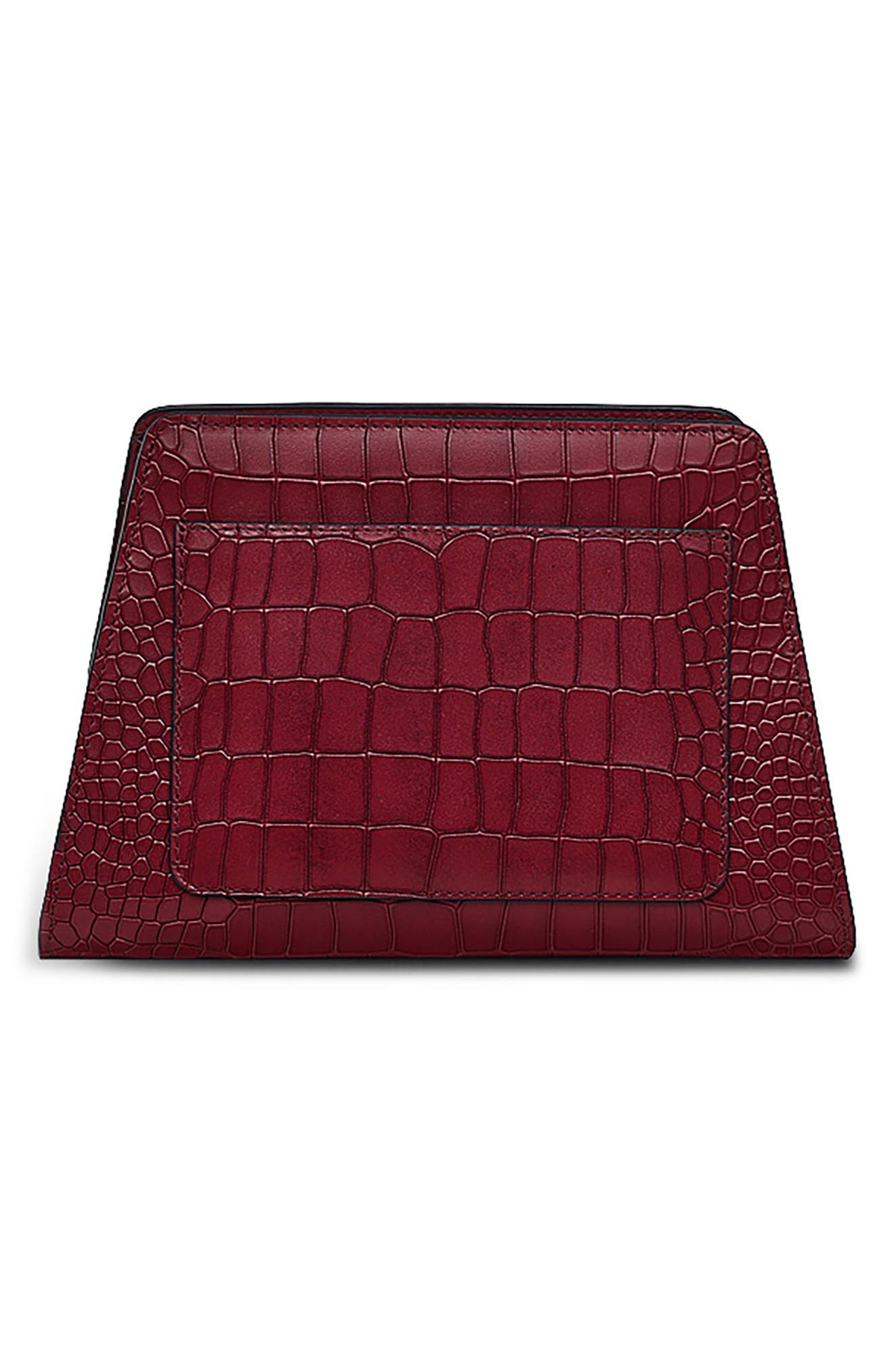 Radley Glasshouse Small Croc Embossed Crossbody Bag, Alternate, color, Cranberry