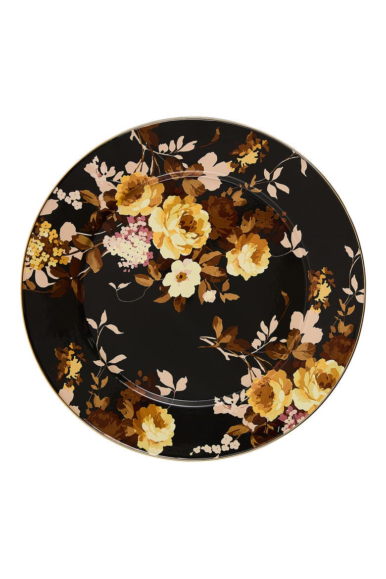 Wild Rose Enameled Steel Serving Platter, Main, color, BROWN