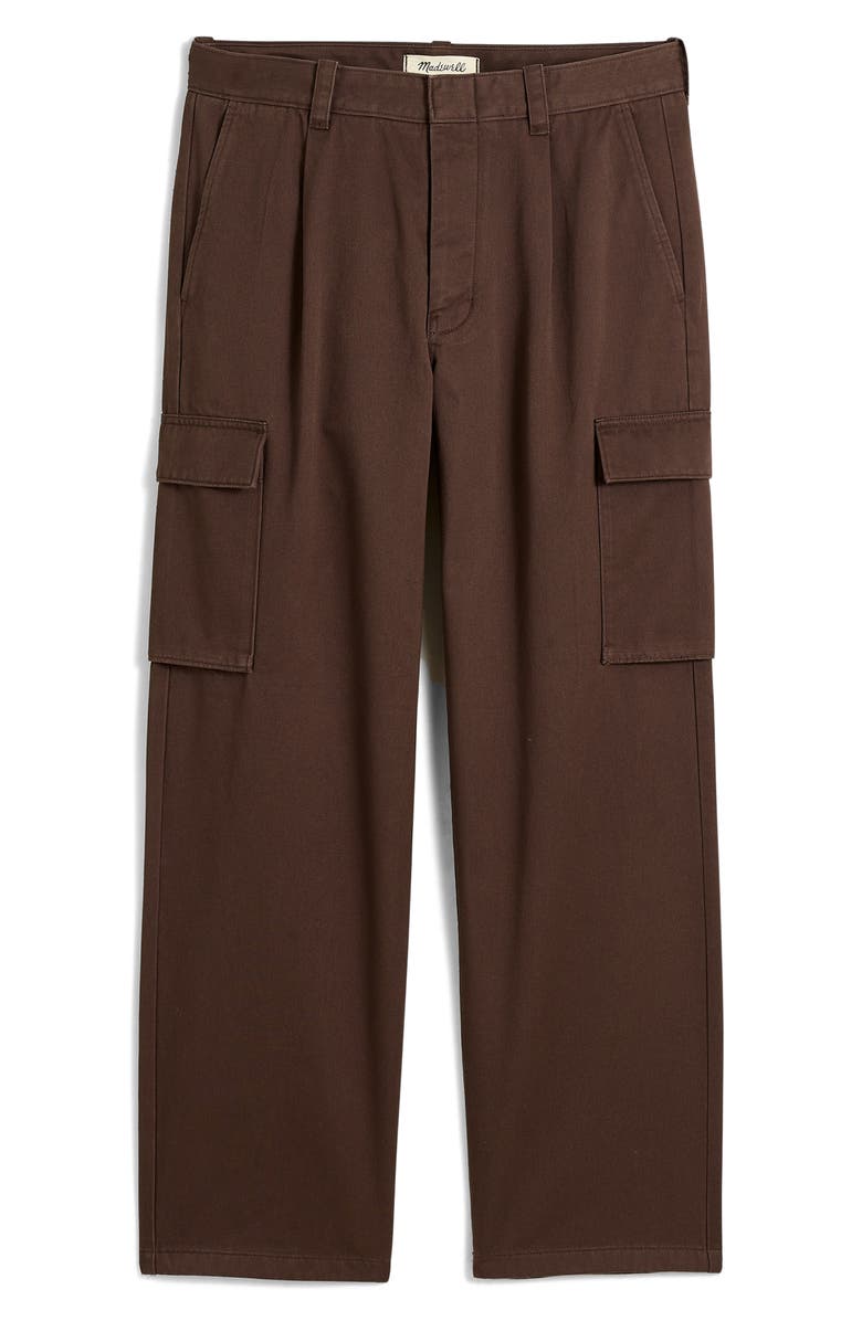 Madewell Pleated Cotton Cargo Pants, Main, color,