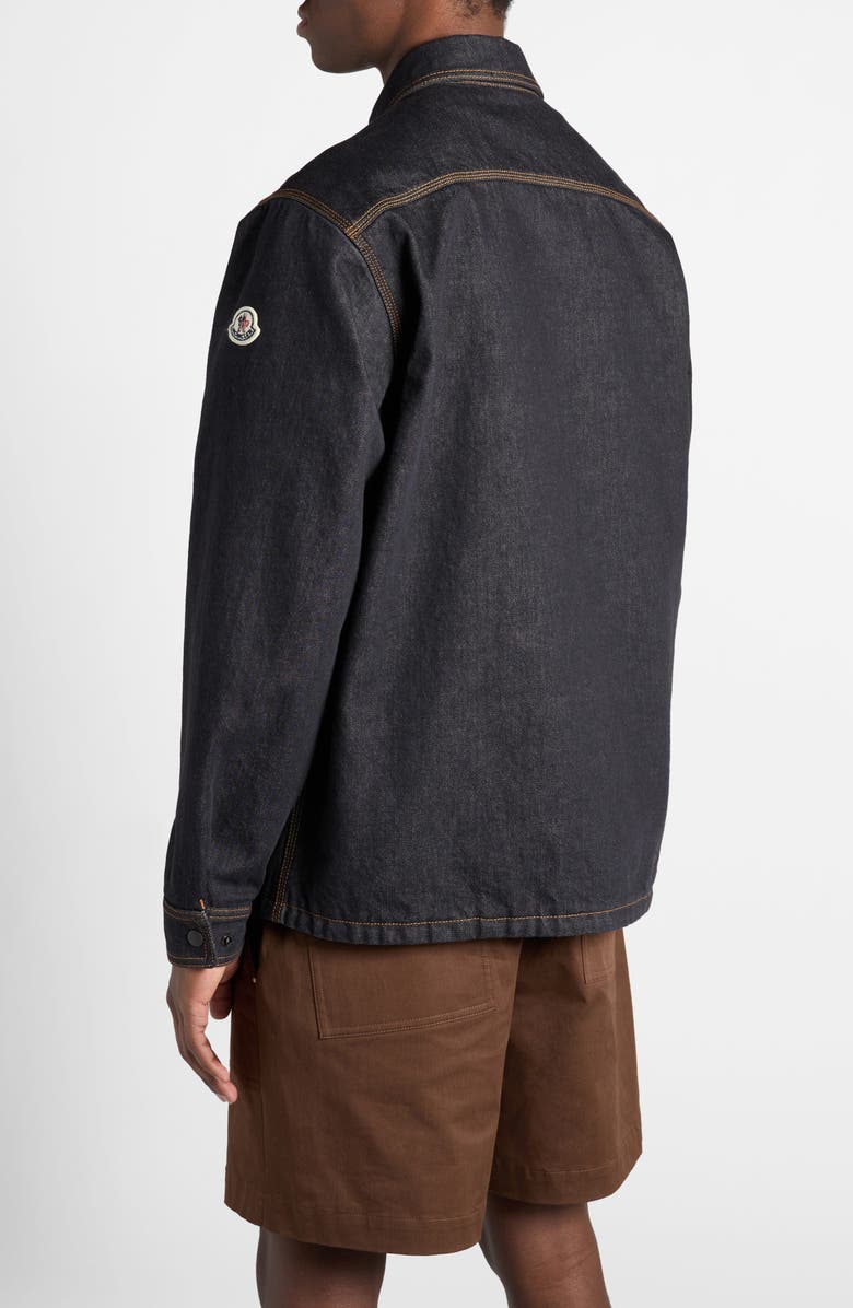 Moncler Logo Denim Overshirt, Alternate, color,