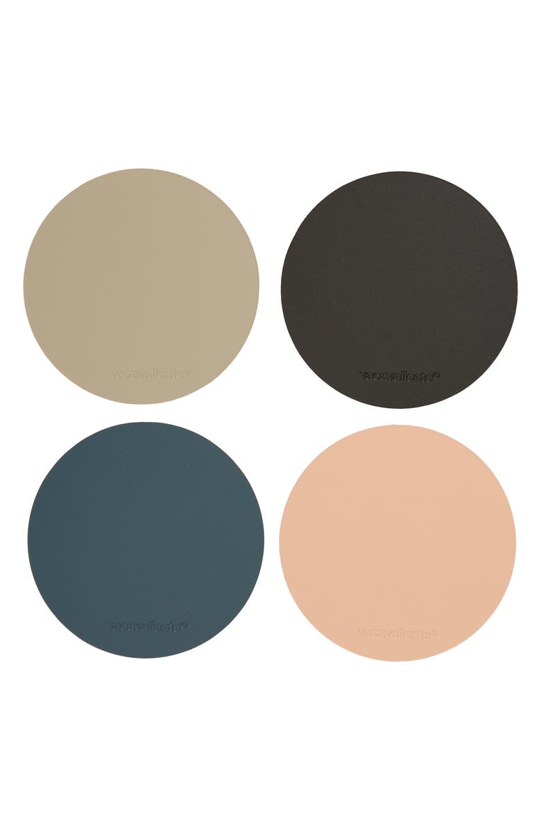 MoMA Design Store Set of 4 Reversible Recycled Leather Coasters, Alternate, color,