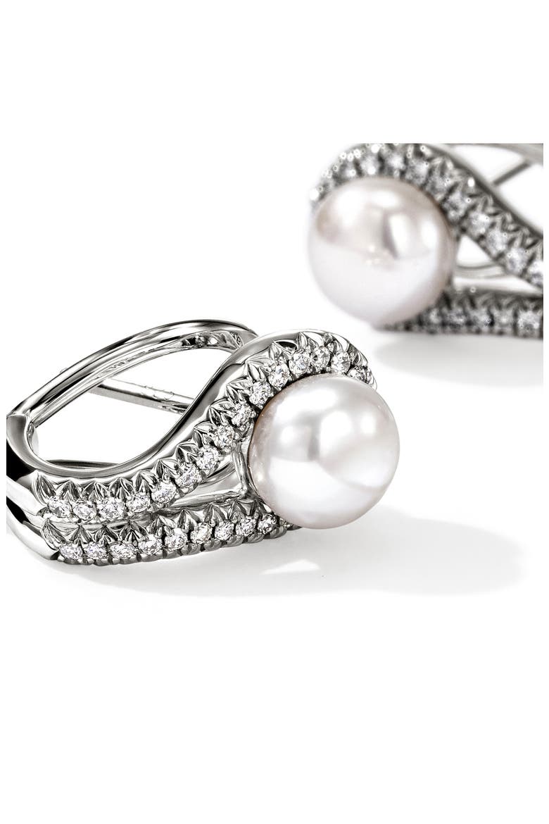 Surf Silver & Diamond Earrings, Alternate, color, SILVER