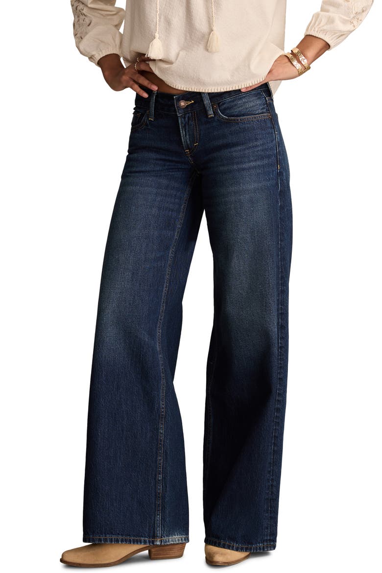 Ultra Low Rise Baggy Wide Leg Jeans, Main, color, DARK INK WASH