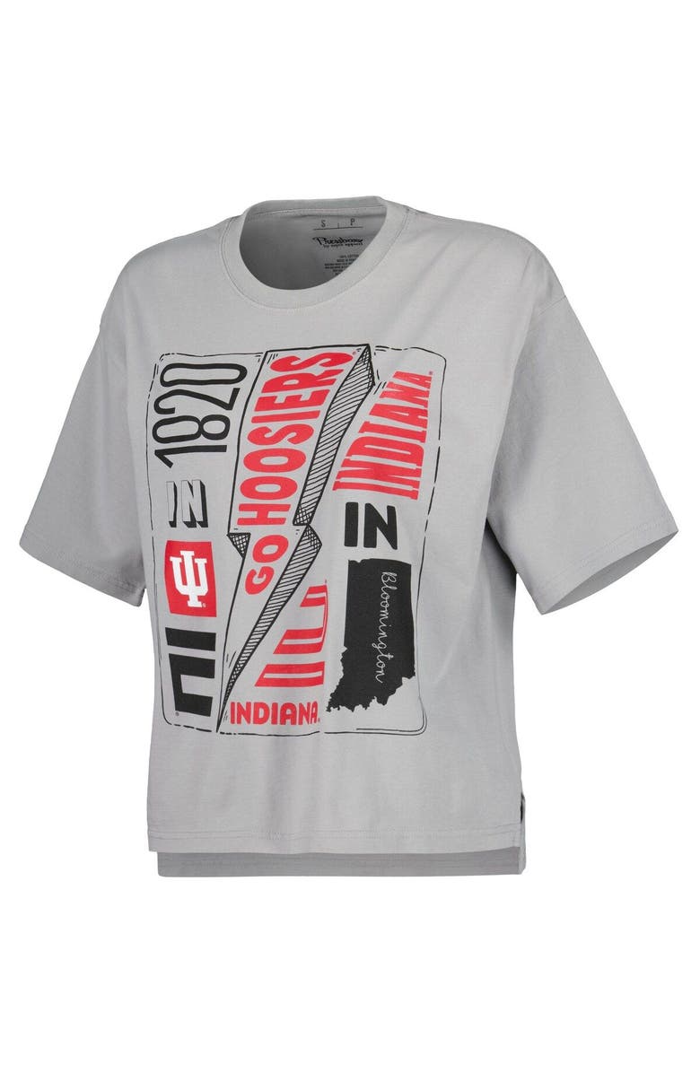 PRESSBOX Women's Pressbox Silver Indiana Hoosiers Rock & Roll School of Rock T-Shirt, Alternate, color, Silver