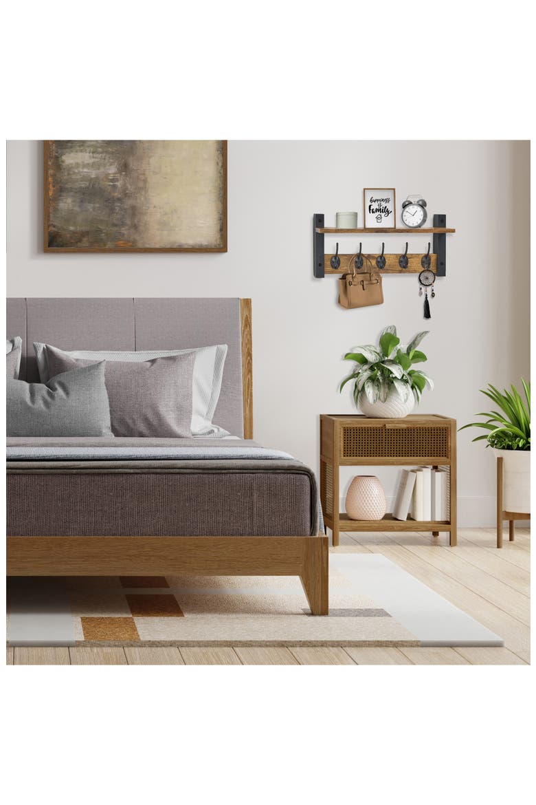16-Inch Floating Wall Shelf, Alternate, color, BROWN