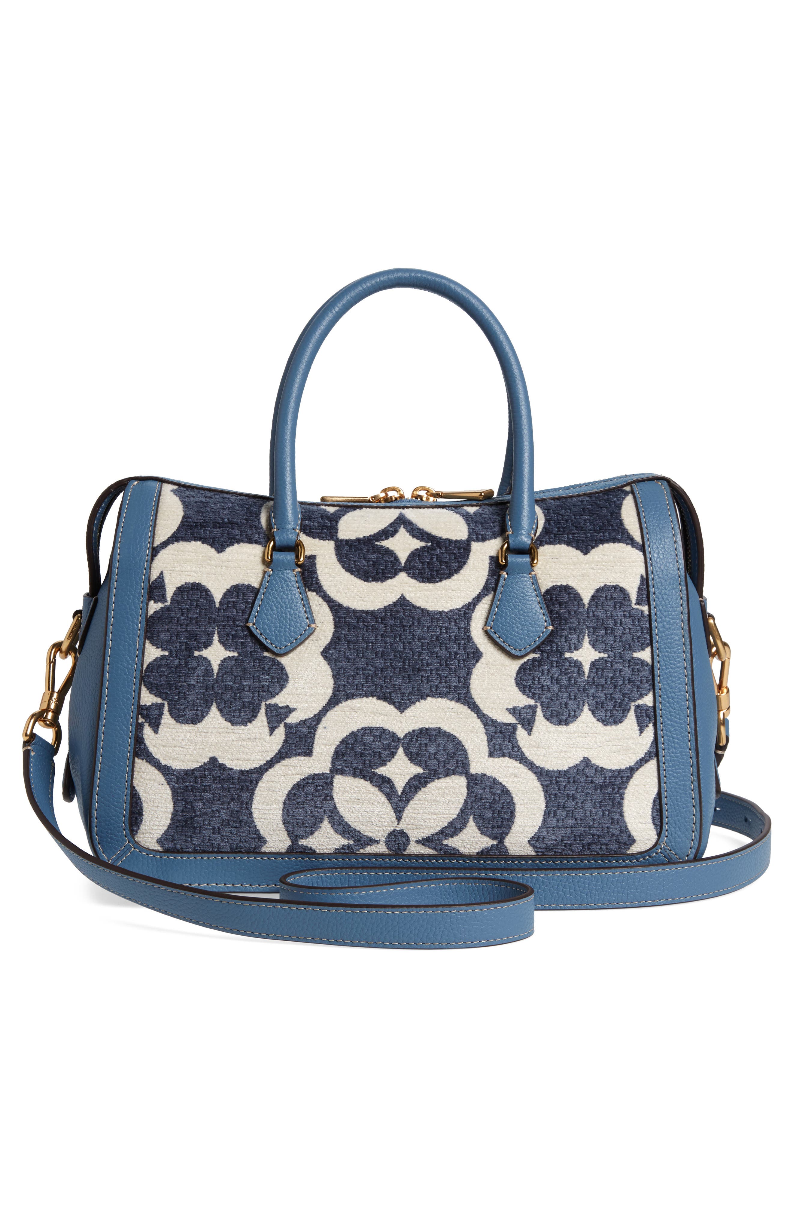 Kate Spade New York tapestry & leather medium satchel, Alternate, color, 