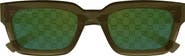 Gucci 53mm Rectangular Sunglasses