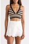 selected Black/ Natural Stripe