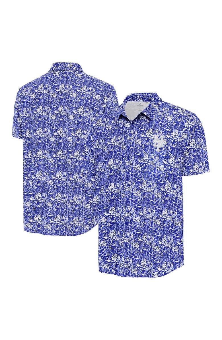 ANTIGUA Men's Antigua Royal New York Mets Resort Button-Up Shirt, Alternate, color, Royal