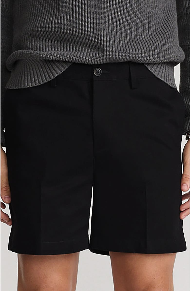 Lands' End Comfort Waist 6" No Iron Chino Shorts, Main, color, Black